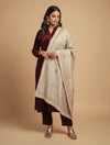 Beige Abstract Woollen Stole