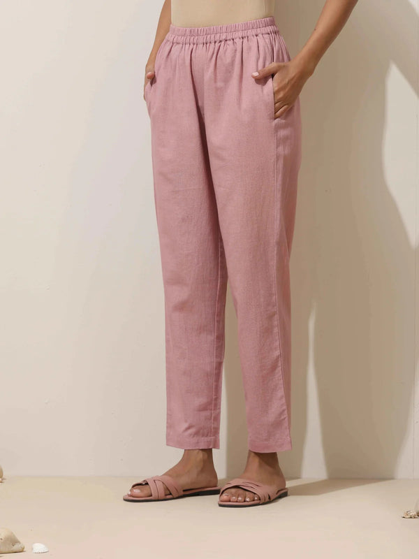 True Browns Mint Green Cotton Linen Kurta Pant Set