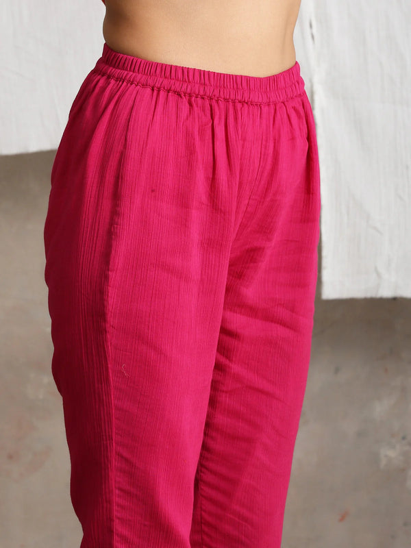Pink Crinkled Pant