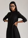 Cotton Linen Black Kurta Pant Set