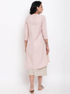 Linen Cotton Rose Kurta Pant Set