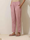 True Browns Mint Green Cotton Linen Kurta Pant Set